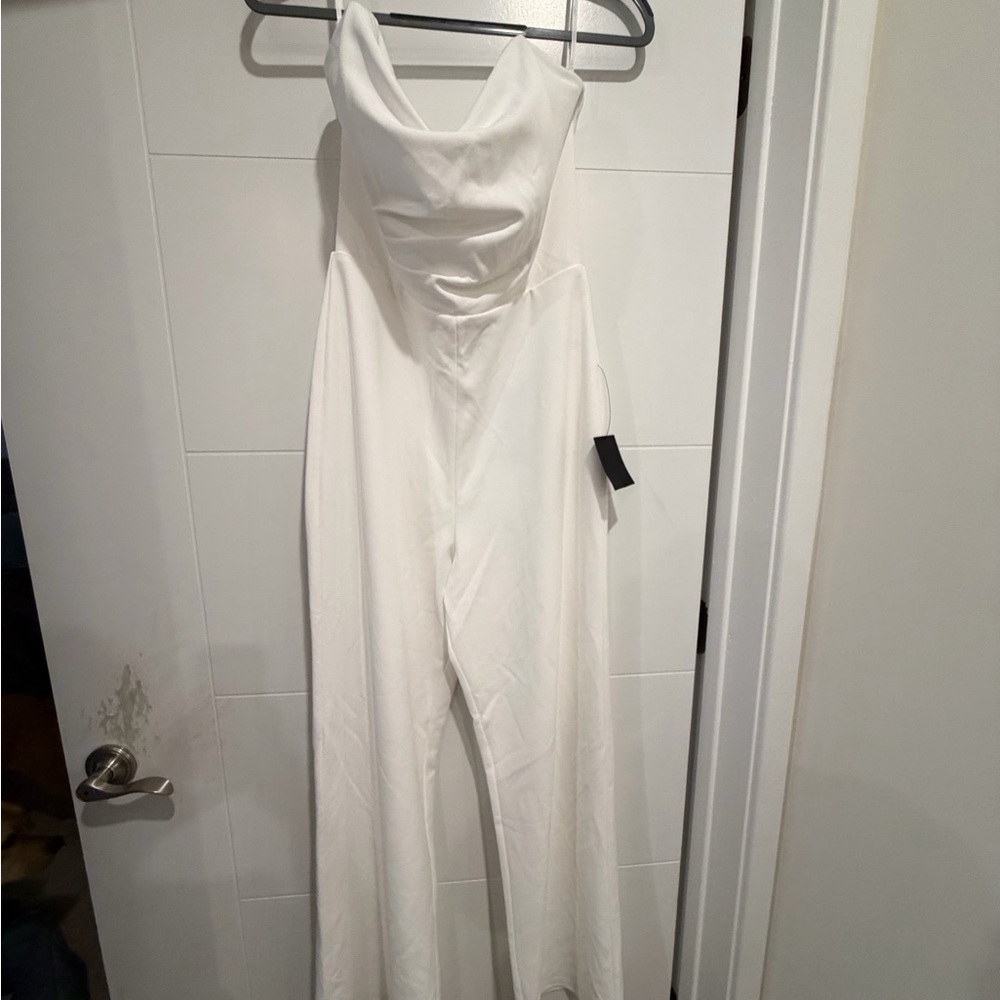 Lulu's White Halter Jumpsuit